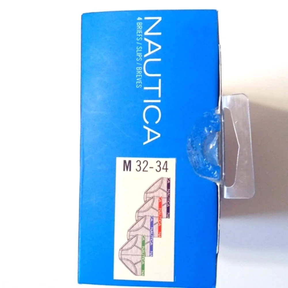 NAUTICA MEN'S TAGLESS STRETCH CLASSIC FIT BRIEFS 4 PACK SIZE MEDIUM 32-34 NWT